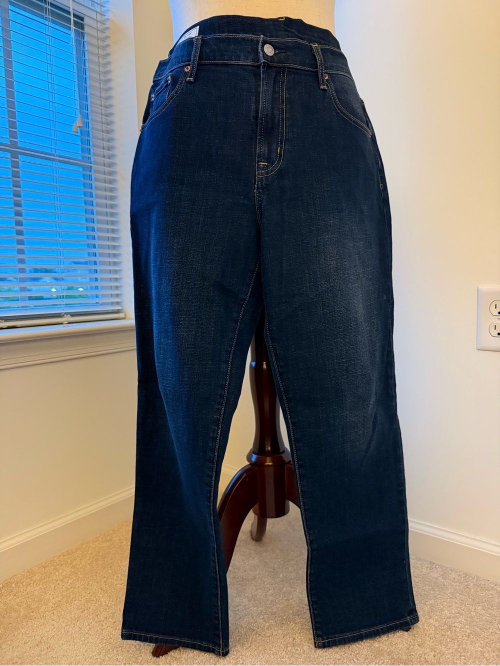 GAP Dark Indigo Mid-Rise Boyfriend Jeans